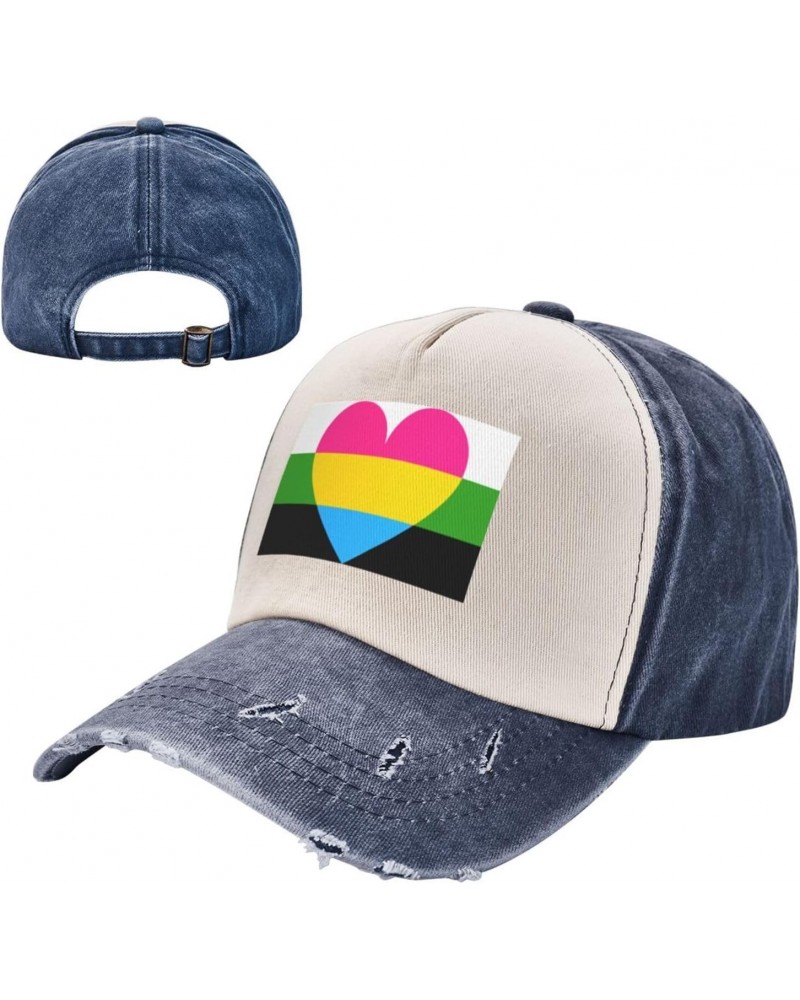 Pansexual Neutrois Pride Flag Baseball Cap Adult Adjustable Casual Duck Tongue Hat Golf Caps Trucker Hats Navy Blue $13.37 Ba...