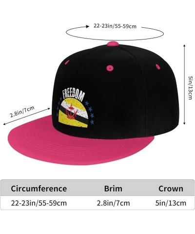 The Brunei Flag and Freedom Snapback Hat for Men Women Baseball Cap Trucker Flat Bill Hats Dad Caps Pink $10.42 Baseball Caps