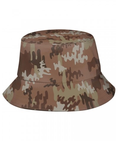 Camouflage Brown Camo Bucket Hat for Men Women Fisherman Hats Beach Summer Travel Hiking Caps $9.88 Bucket Hats