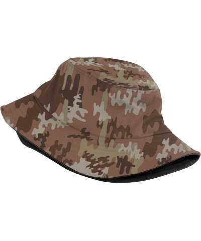 Camouflage Brown Camo Bucket Hat for Men Women Fisherman Hats Beach Summer Travel Hiking Caps $9.88 Bucket Hats