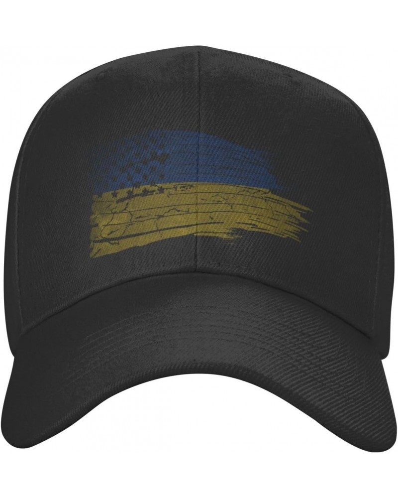 American USA Ukraine Half Flag Classic Duckbill Caps for Stylish Sun Protection Black $11.41 Baseball Caps