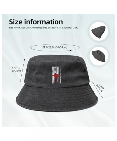 Nurse Profession American Flag Bucket Hats Summer Fisherman Cap Demin Hat for Women Men Black $18.42 Bucket Hats