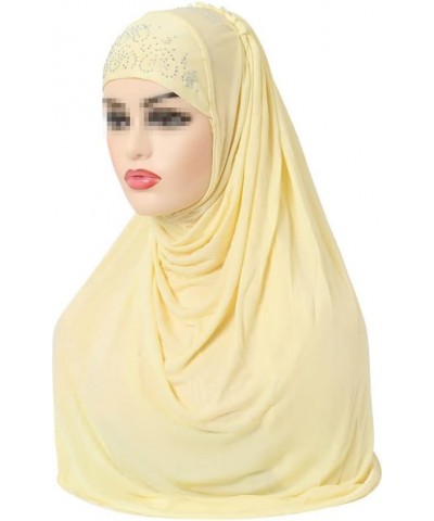 Women Fashion Muslim Hijab Islamic Scarf Shawl Headscarf Hat Pull On Wrap Ramadan Hijab Gray9 $14.91 Scarves