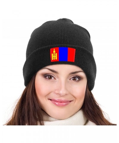 Mongolian Flag Classic Beanie, Warm ski hat, Soft Acrylic Knitted hat for Men and Women $10.20 Skullies & Beanies