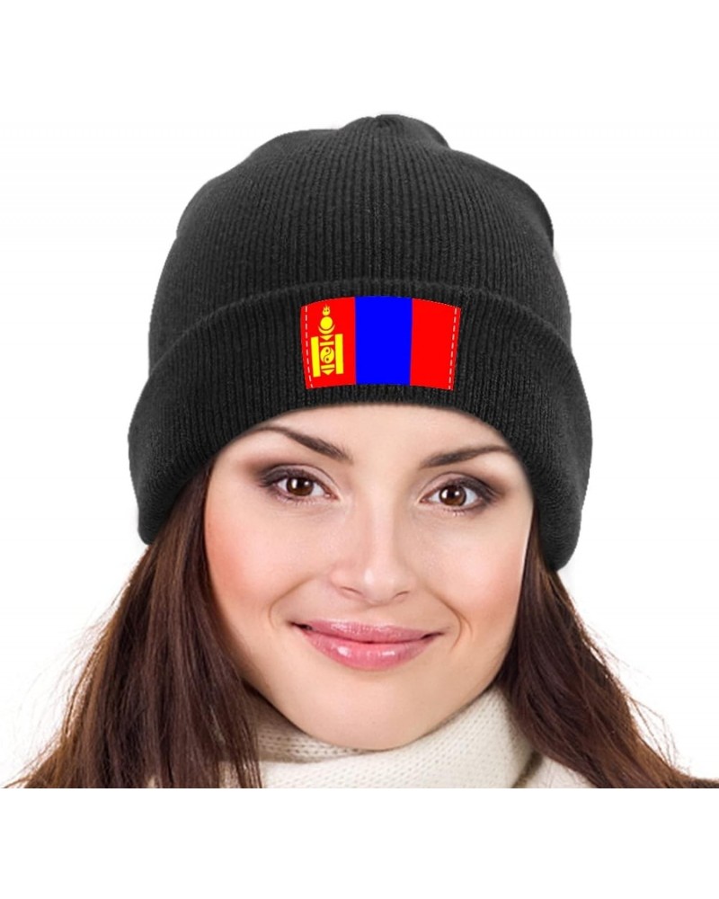 Mongolian Flag Classic Beanie, Warm ski hat, Soft Acrylic Knitted hat for Men and Women $10.20 Skullies & Beanies