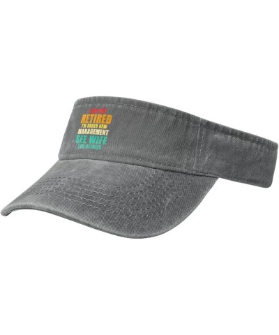 I AM NOT Retired Sport Sun Visor Hats Cotton Ball Caps Empty Top Baseball Sun Cap for Men Women,Black Gray $8.89 Visors