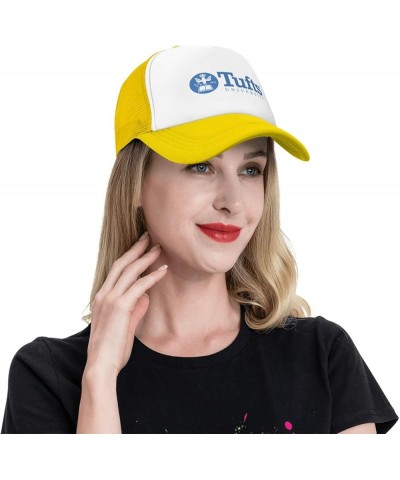 Tufts University Logo Trucker Hats for Both Men and Women - Mesh Baseball Snapback Hats Yellow $8.82 Baseball Caps