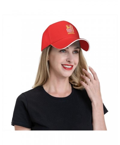 Childhood Cancer Awareness Baseball Cap Casual Men Womans Cowboy Hats Washable Adjusting Trucker Hat Red $13.95 Baseball Caps