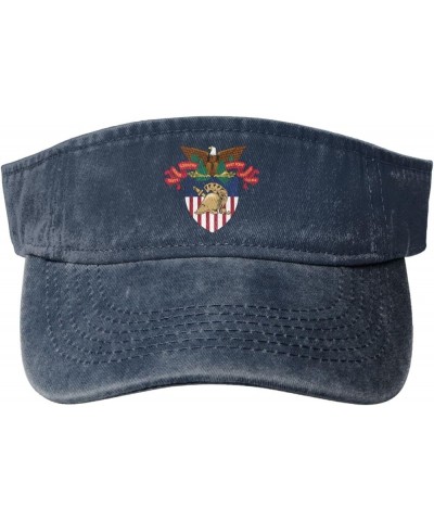 U.S. Military Academy Coat of Arms Sun Visor Hats for Women Men Sun Hat Vintage Golf Hat Adjustable Baseball Cap Navy Blue $1...