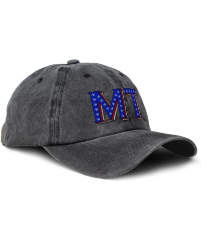 Custom Soft Washed Baseball Cap Montana Blue Flag Stars Dad Hats for Men & Women Black Design Only $15.19 Baseball Caps