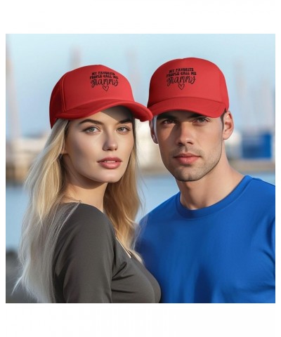 My Favorite People Call Me Grammys Cap Fashion Trucker Baseball Hat Unisex Red $8.69 Baseball Caps