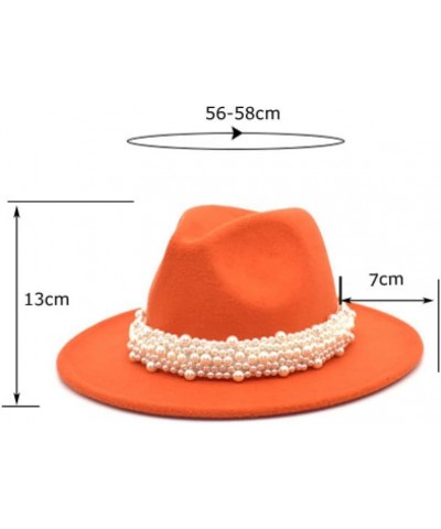 Men and Women Felt Fedora Hat, Wide Brim Derby Hat with Pearl Band Packable Party Wedding Church Jazz Panama Hats Caramel $14...