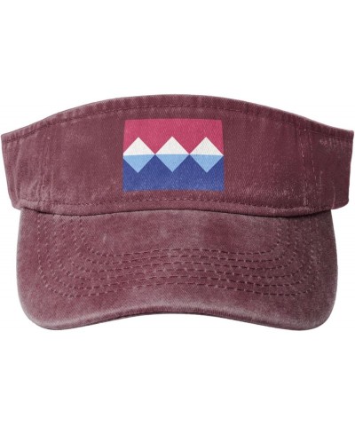 Flag of Sloan's Lake, Denver Sun Visor Hats for Women Men Adjustable Sports Sun Hats Cotton Golf Cap Red $10.60 Sun Hats