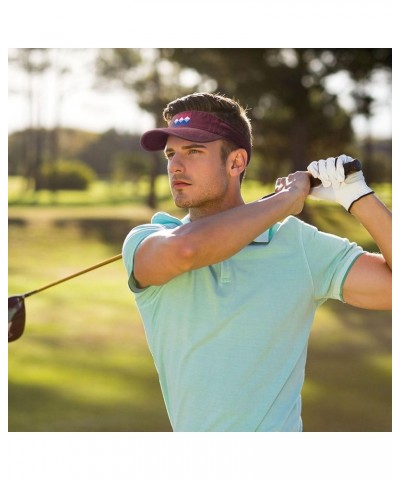 Flag of Sloan's Lake, Denver Sun Visor Hats for Women Men Adjustable Sports Sun Hats Cotton Golf Cap Red $10.60 Sun Hats