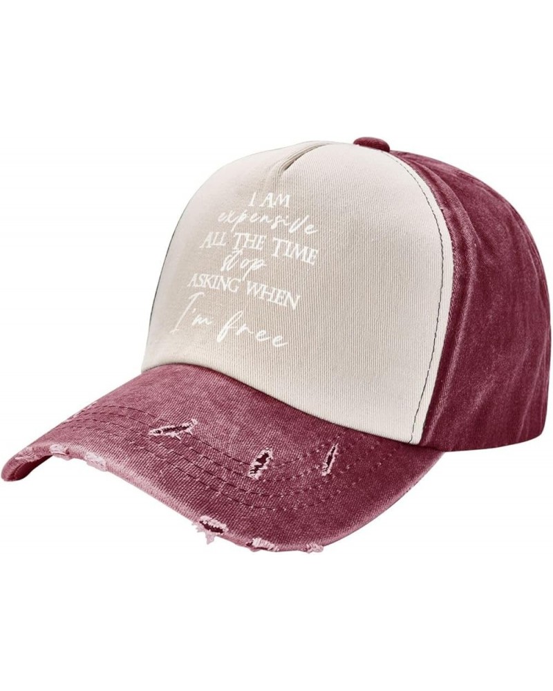 Men Women 100% Washed Cotton Baseball Hats Adjustable I Am Expensive All The Time Dad Hat Low Profile Trucker Cap Dark Red $1...