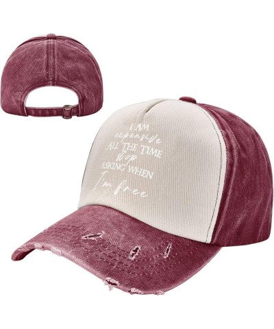 Men Women 100% Washed Cotton Baseball Hats Adjustable I Am Expensive All The Time Dad Hat Low Profile Trucker Cap Dark Red $1...