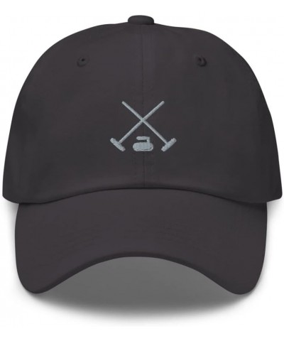 Curling hat, Embroidered Unisex Baseball hat, Curling Gifts, Curling Cap. Dark Grey $22.69 Baseball Caps