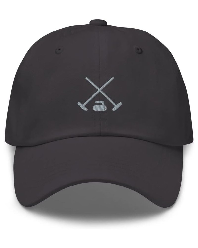 Curling hat, Embroidered Unisex Baseball hat, Curling Gifts, Curling Cap. Dark Grey $22.69 Baseball Caps