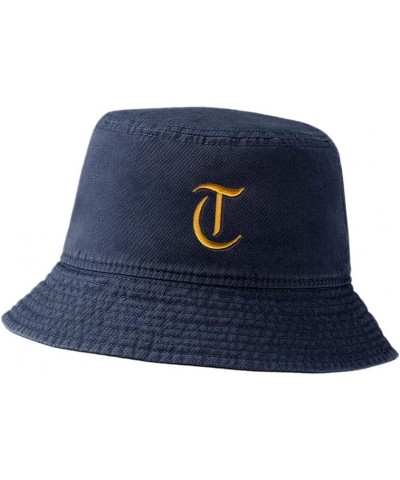 Women Bucket Hats for Men Old English T Embroidered Unisex Bucket Hat Outdoor Fishing Hat Navy $12.43 Bucket Hats