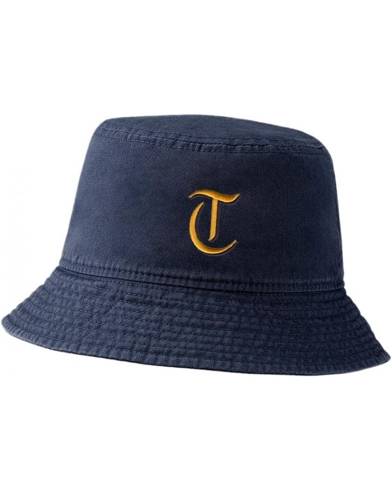 Women Bucket Hats for Men Old English T Embroidered Unisex Bucket Hat Outdoor Fishing Hat Navy $12.43 Bucket Hats