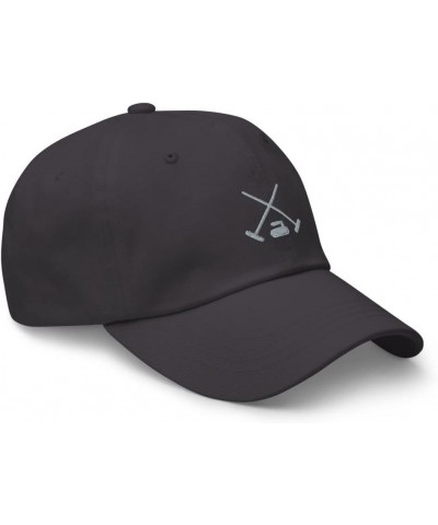 Curling hat, Embroidered Unisex Baseball hat, Curling Gifts, Curling Cap. Dark Grey $22.69 Baseball Caps