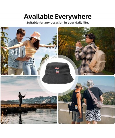 Flag Map of Kuala Lumpur Bucket Hat for Men Women Outdoor Washed Cotton Sun Hats Travel Beach Hat Black $13.15 Bucket Hats