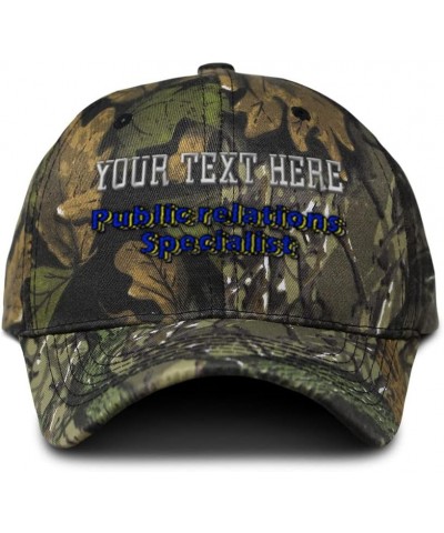 Camo Baseball Cap Public Relations Specialist Cotton Hunting Dad Hats for Men & Women Forest Tree Green Personalized Text Her...