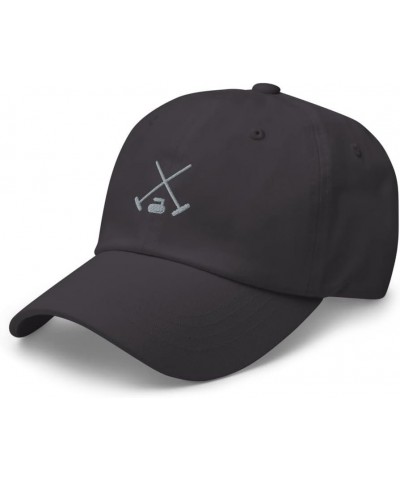 Curling hat, Embroidered Unisex Baseball hat, Curling Gifts, Curling Cap. Dark Grey $22.69 Baseball Caps