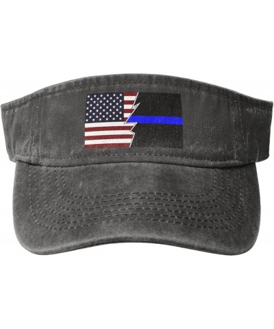 Ripped Style American and Thin Blue Line Flag Sun Hat Sun Visor Hats for Women Men Baseball Cap Golf Hats Deep Heather $10.65...