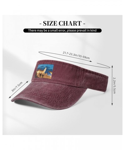 Landscape View of Two Climbers Sun Visor Hats for Women Men Sun Hat Cotton Golf Hat Vintage Baseball Cap Red $11.82 Visors