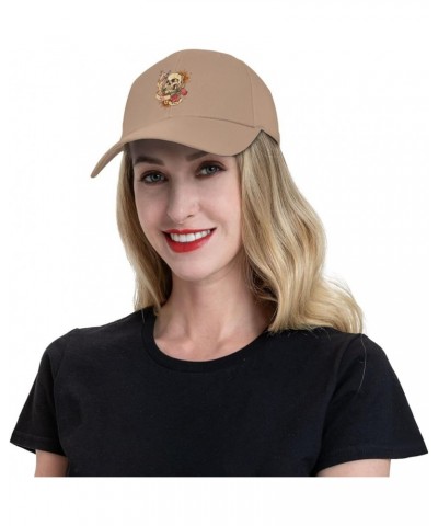 Skull Tattoo with Rose Baseball Cap for Men Women Classic Adjustable Golf Dad Hat Natural $9.00 Baseball Caps