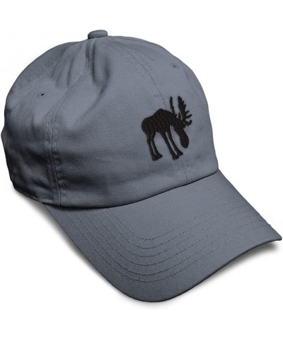 Soft Baseball Cap Moose B Embroidery Wild Animals Deer Embroidery Twill Cotton Dad Hats for Men & Women Dark Grey Design Only...