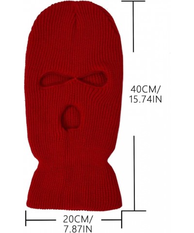 Three Hole Candy Colored Wool Hat with A Hood for Outdoor Cycling Windproof Mask J657_hot Pink $7.79 Skullies & Beanies