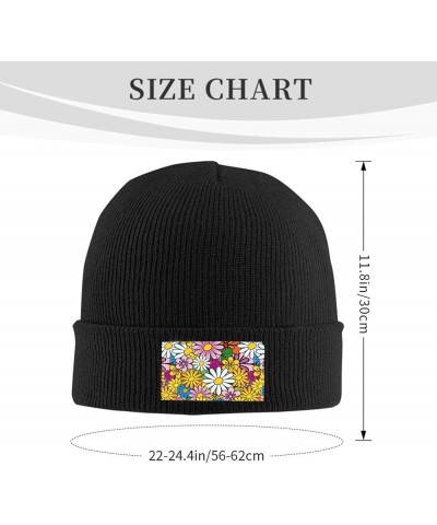 Cartoon Cute Flowers Print Beanie Hat Knitted Cap for Men Women,Thin Warm Knit Slouchy Ski Cap Winter Hip Hop Black $12.27 Sk...