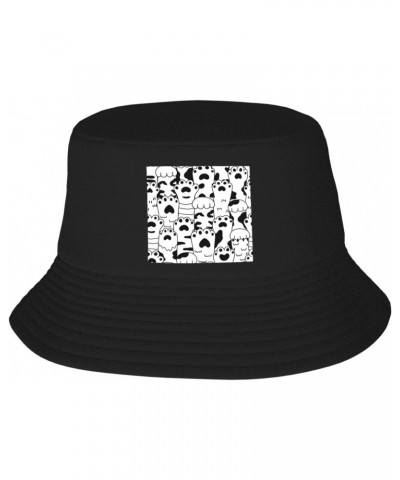 Black Sketch Claw Seamless Pattern Bucket Hat for Men Women Outdoor Summer Beach Travel Fishing Cap $15.18 Bucket Hats