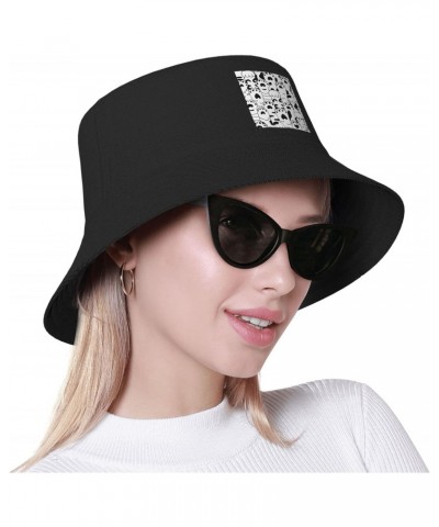 Black Sketch Claw Seamless Pattern Bucket Hat for Men Women Outdoor Summer Beach Travel Fishing Cap $15.18 Bucket Hats