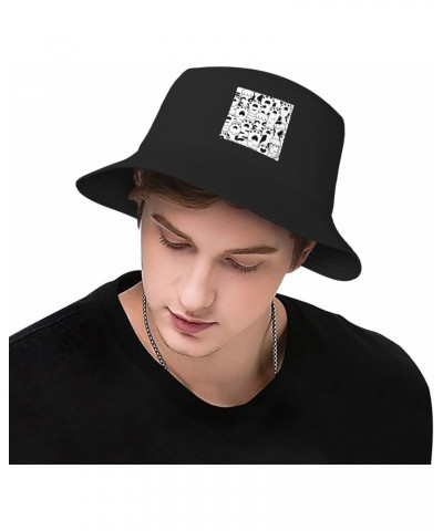 Black Sketch Claw Seamless Pattern Bucket Hat for Men Women Outdoor Summer Beach Travel Fishing Cap $15.18 Bucket Hats