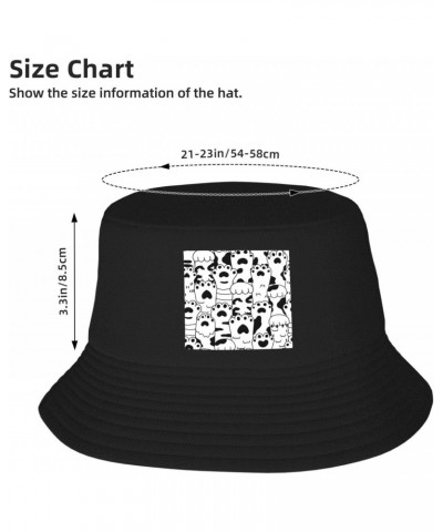 Black Sketch Claw Seamless Pattern Bucket Hat for Men Women Outdoor Summer Beach Travel Fishing Cap $15.18 Bucket Hats