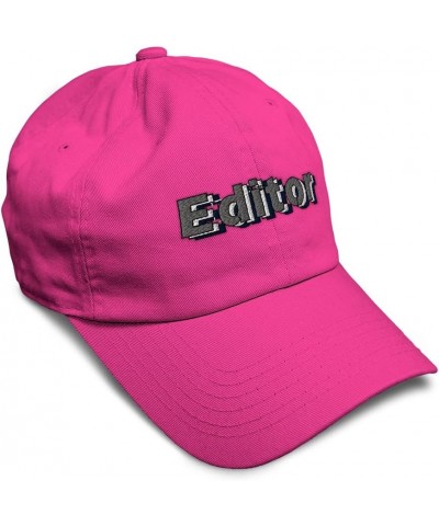 Custom Soft Baseball Cap Editor Material Twill Cotton Books Dad Hat for Men & Women Hot Pink Design Only $14.10 Baseball Caps