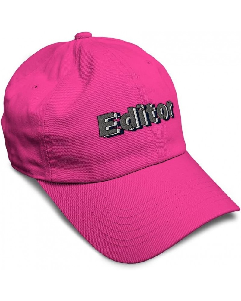 Custom Soft Baseball Cap Editor Material Twill Cotton Books Dad Hat for Men & Women Hot Pink Design Only $14.10 Baseball Caps