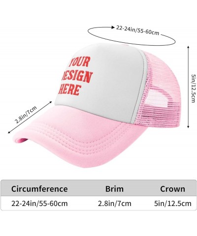 N/A" Personalized Baseball Cap Company Logo Text Picture Personalized Party Baseball Hat Cool Design Your Own Hats Hats Pink-...