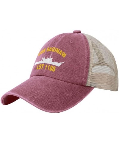 USS Saginaw LST 1188 Flag Baseball Caps-Denim Hats Cowboy Knit hat Fisherman's hat Red $18.17 Baseball Caps