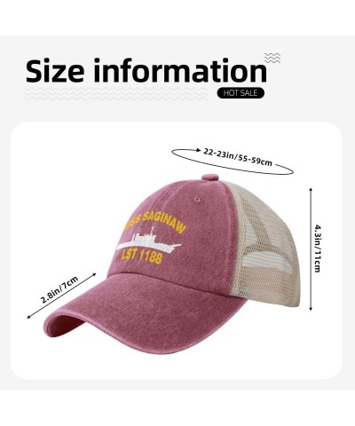 USS Saginaw LST 1188 Flag Baseball Caps-Denim Hats Cowboy Knit hat Fisherman's hat Red $18.17 Baseball Caps