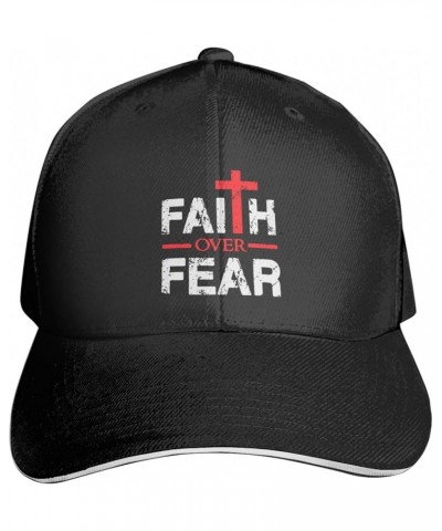 Christian Faith Over Fear Man's Woman's Baseball Cap Fashion Adjustable Baseball Cap Unisex Running Hat Black $11.97 Baseball...