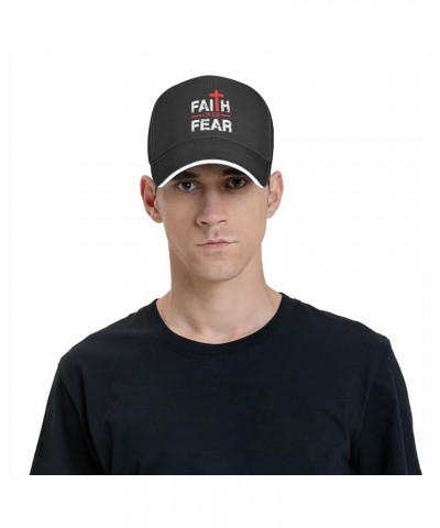 Christian Faith Over Fear Man's Woman's Baseball Cap Fashion Adjustable Baseball Cap Unisex Running Hat Black $11.97 Baseball...