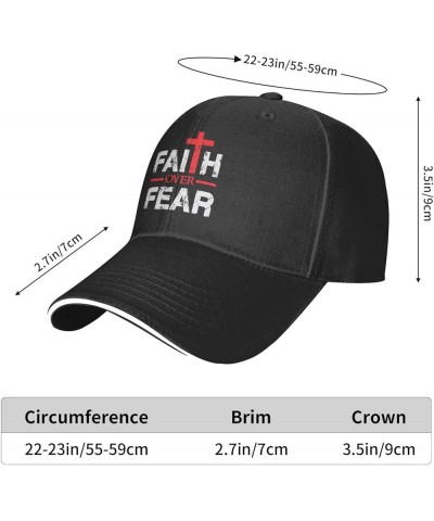 Christian Faith Over Fear Man's Woman's Baseball Cap Fashion Adjustable Baseball Cap Unisex Running Hat Black $11.97 Baseball...