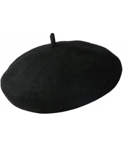 Warm Hat Infant Hat Baby Beret Toddler Wool French Beret Wool Hat for Hat Outdoor Hat Beanie Hat Girls Black $7.01 Berets