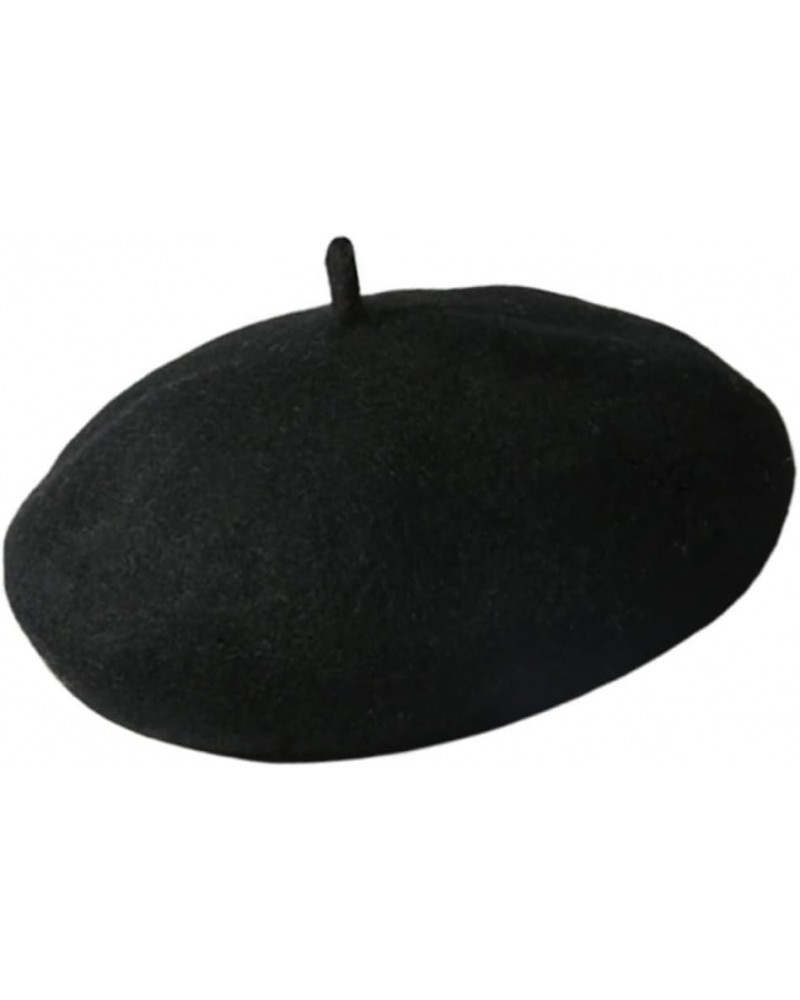 Warm Hat Infant Hat Baby Beret Toddler Wool French Beret Wool Hat for Hat Outdoor Hat Beanie Hat Girls Black $7.01 Berets