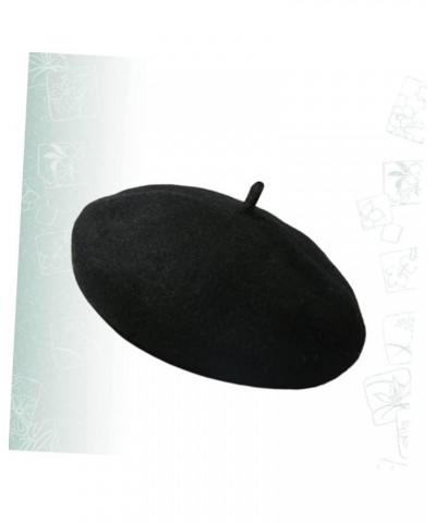 Warm Hat Infant Hat Baby Beret Toddler Wool French Beret Wool Hat for Hat Outdoor Hat Beanie Hat Girls Black $7.01 Berets