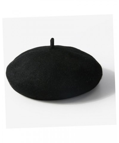 Warm Hat Infant Hat Baby Beret Toddler Wool French Beret Wool Hat for Hat Outdoor Hat Beanie Hat Girls Black $7.01 Berets